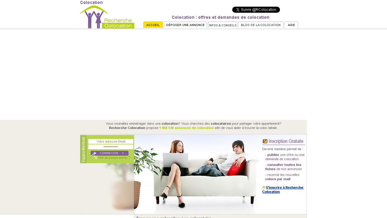 Capture d'écran de http://www.recherche-colocation.com/